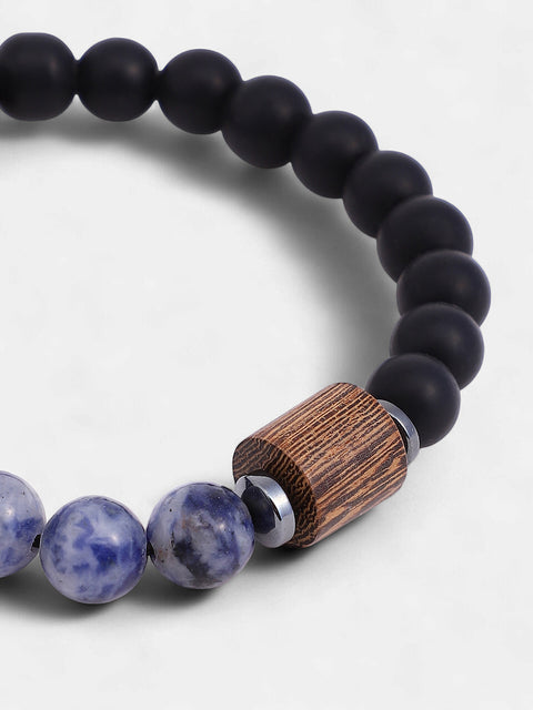 The Bi-Hue Beaded Bracelet - Indigo Blue