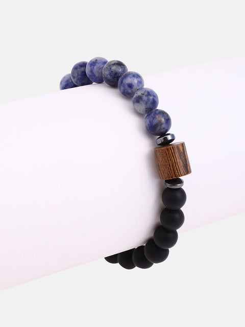 The Bi-Hue Beaded Bracelet - Indigo Blue
