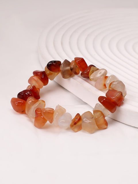 The Dented Beaded Bracelet - Tangerine Orange