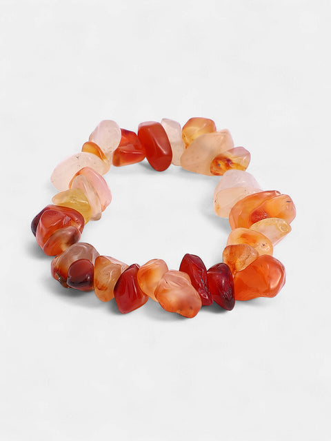 The Dented Beaded Bracelet - Tangerine Orange