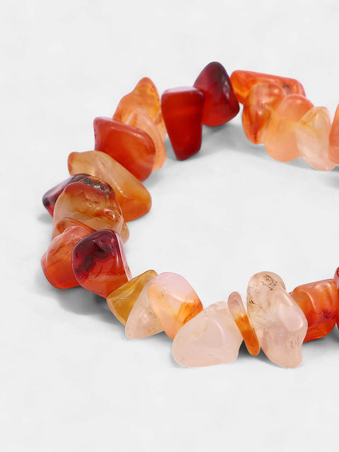 The Dented Beaded Bracelet - Tangerine Orange