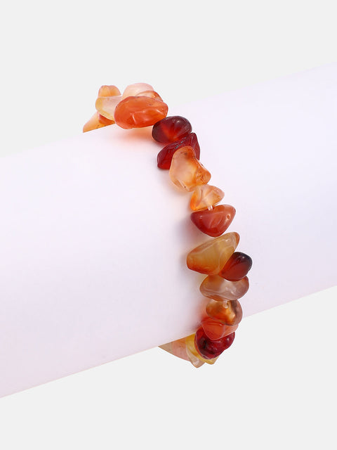 The Dented Beaded Bracelet - Tangerine Orange