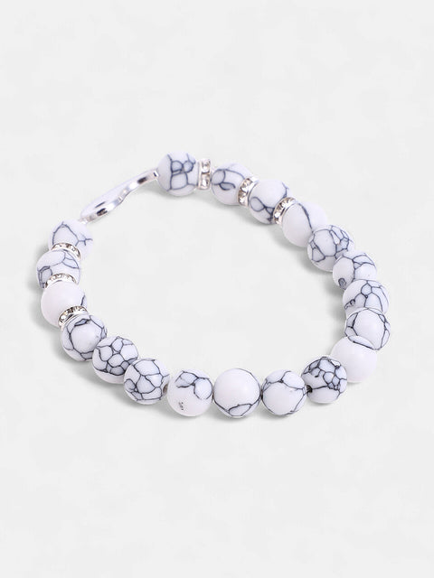The Veined-Yang Beaded Bracelet - Daisy White
