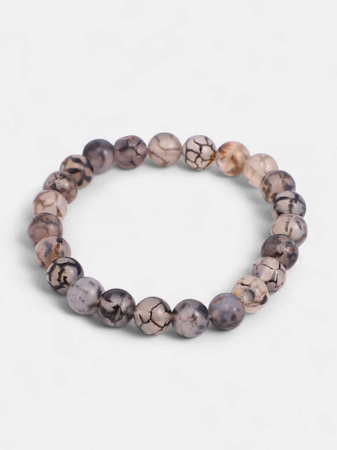The Veined Beaded Bracelet - Cloud Grey