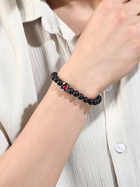 The Halo Beaded Bracelet - Onyx Black