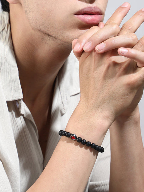 The Halo Beaded Bracelet - Onyx Black