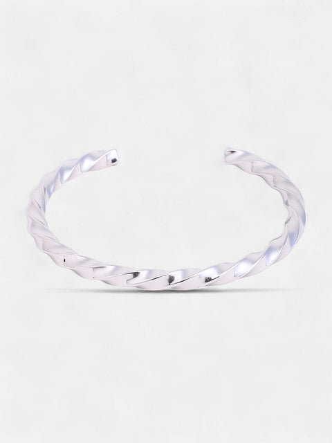 The Twisted Cuff Bracelet - Metallic Silver