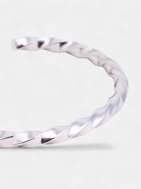 The Twisted Cuff Bracelet - Metallic Silver