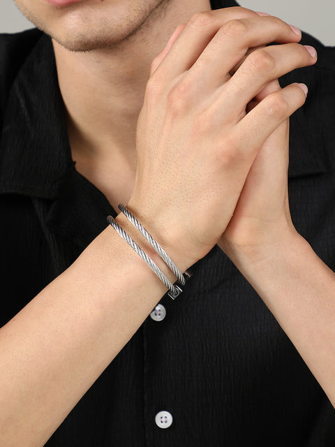 The Rope Wrap Bracelet - Metallic Silver
