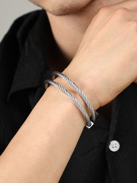 The Rope Wrap Bracelet - Metallic Silver