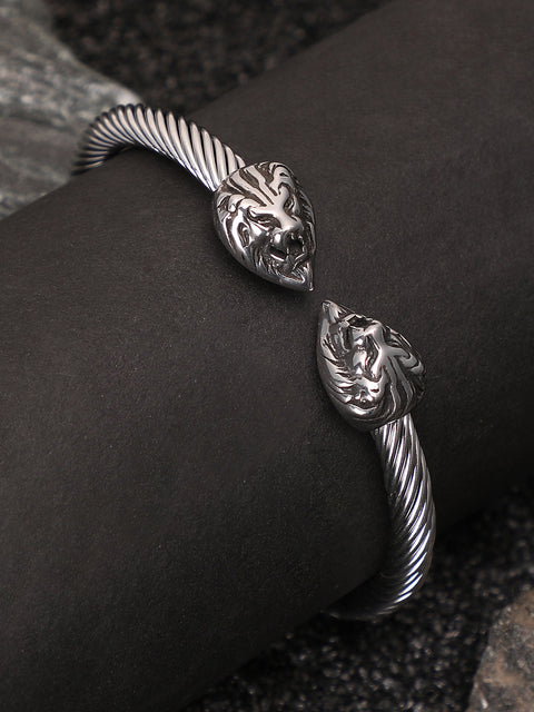 The Tiger Cuff Bracelet - Metallic Silver
