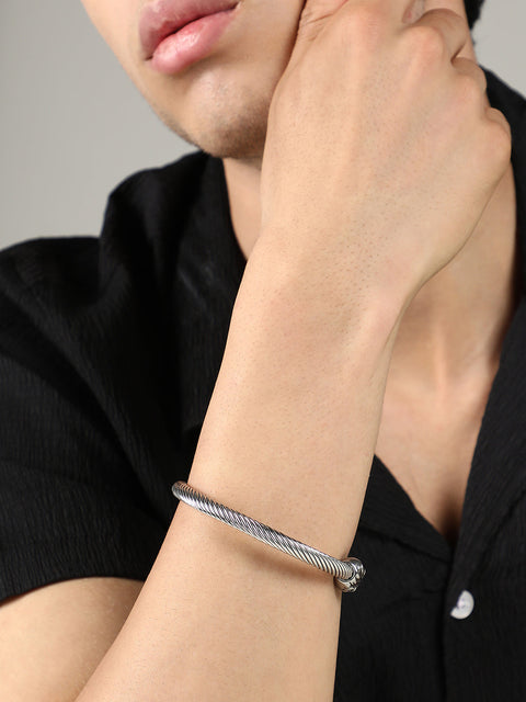 The Tiger Cuff Bracelet - Metallic Silver