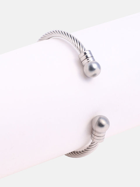 The Orb Cuff Bracelet - Metallic Silver