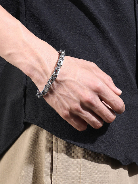 The Byzantine Chain Bracelet - Metallic Silver