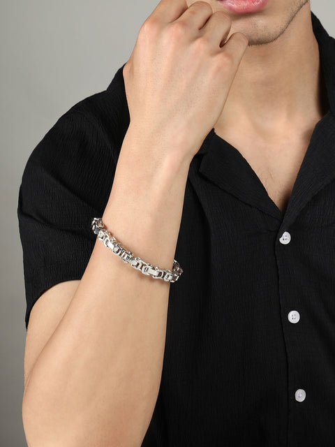 The Machina Chain Bracelet - Metallic Silver