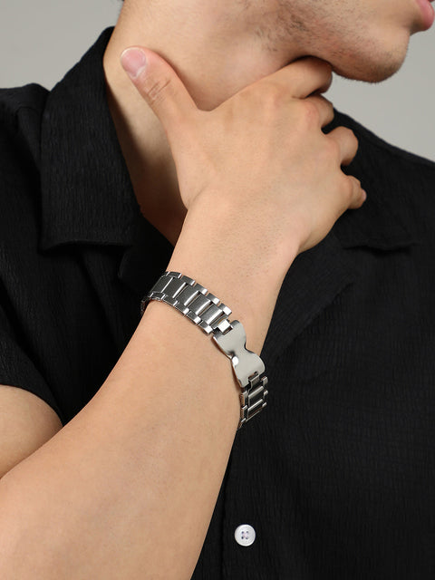 The Bow H-Link Chain Bracelet - Metallic Silver