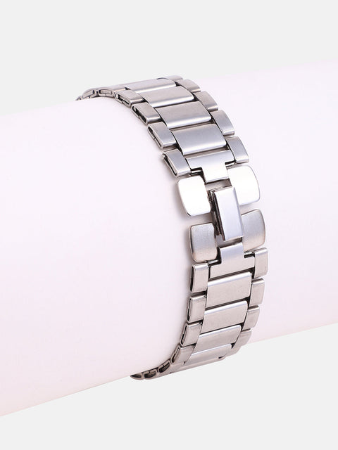 The Bow H-Link Chain Bracelet - Metallic Silver