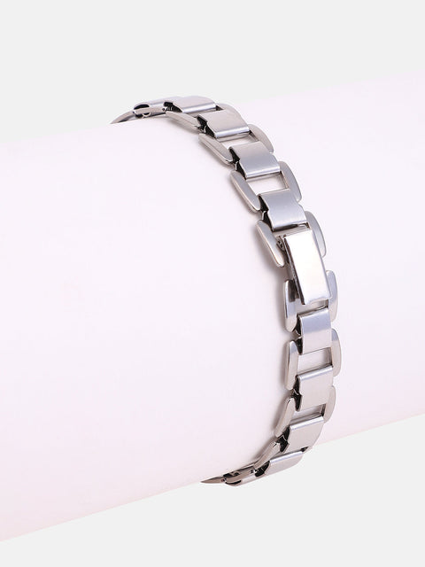 The Mechanical Slate Chain Bracelet - Metallic Silver
