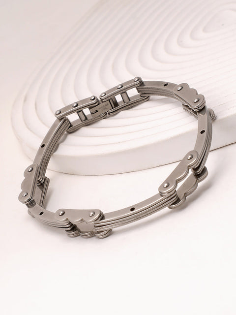The Hinge-Link Chain Bracelet - Metallic Silver
