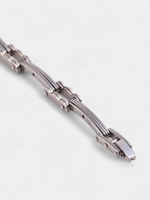 The Hinge-Link Chain Bracelet - Metallic Silver