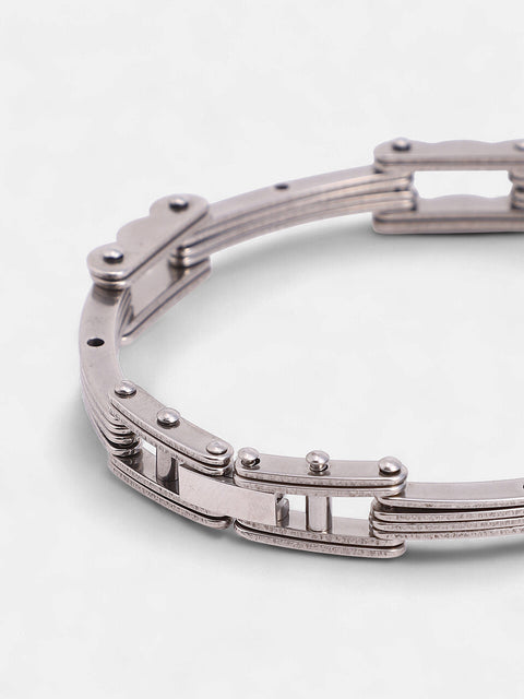The Hinge-Link Chain Bracelet - Metallic Silver