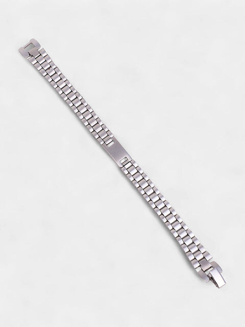The Slate H-Link Chain Bracelet - Metallic Silver