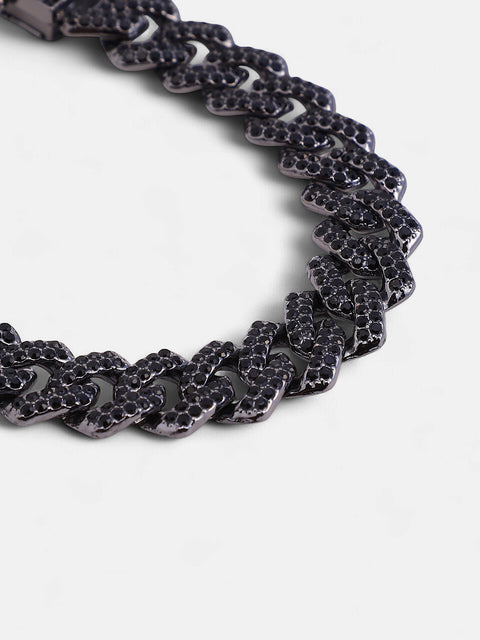 The Bijou-Curb Chain Bracelet - Onyx Black
