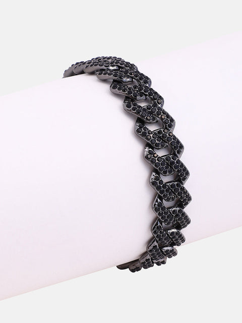 The Bijou-Curb Chain Bracelet - Onyx Black