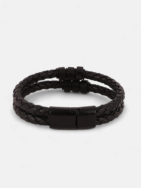 The Barrel-Braid Leather Bracelet