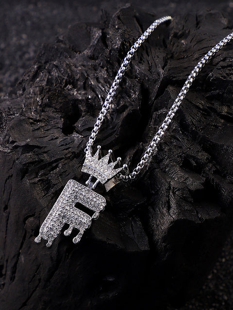 The Drip Alphabet F Pendant Necklace