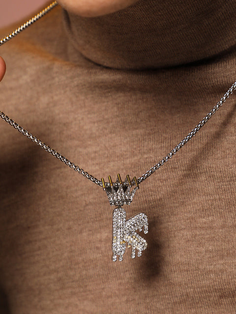 The Drip Alphabet K Pendant Necklace
