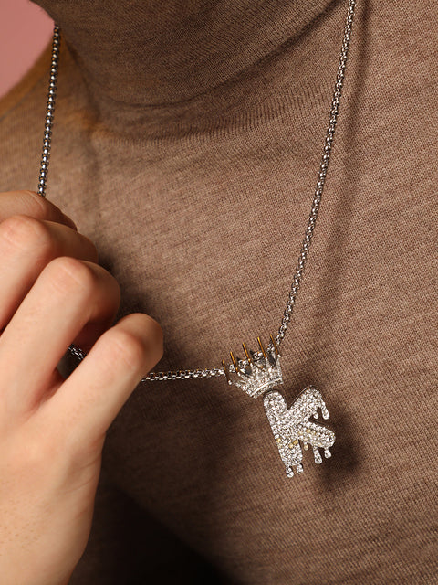 The Drip Alphabet K Pendant Necklace
