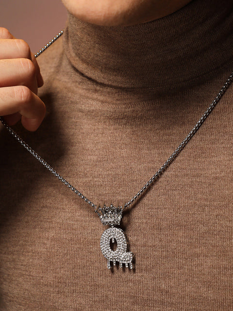 The Drip Alphabet Q Pendant Necklace