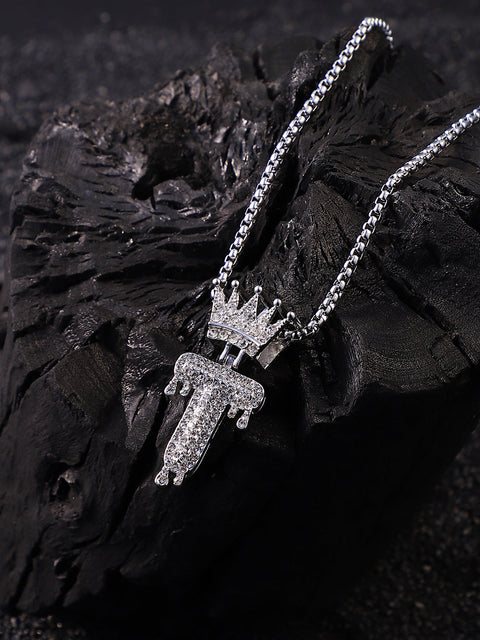 The Drip Alphabet T Pendant Necklace