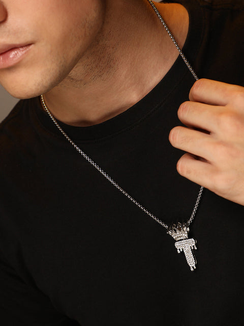The Drip Alphabet T Pendant Necklace