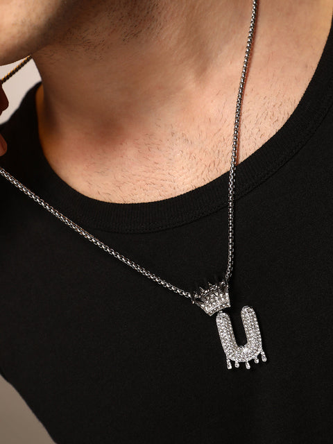 The Drip Alphabet U Pendant Necklace