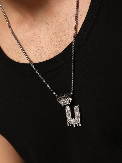 The Drip Alphabet U Pendant Necklace
