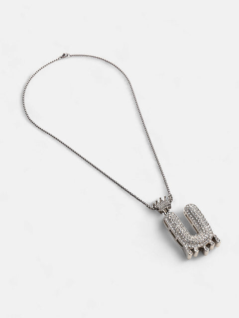 The Drip Alphabet U Pendant Necklace
