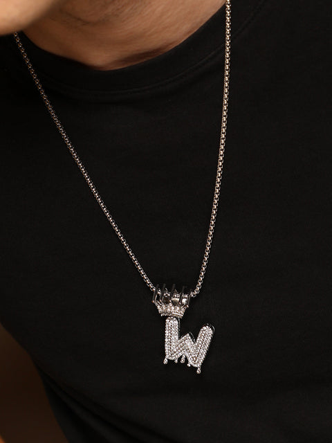 The Drip Alphabet W Pendant Necklace