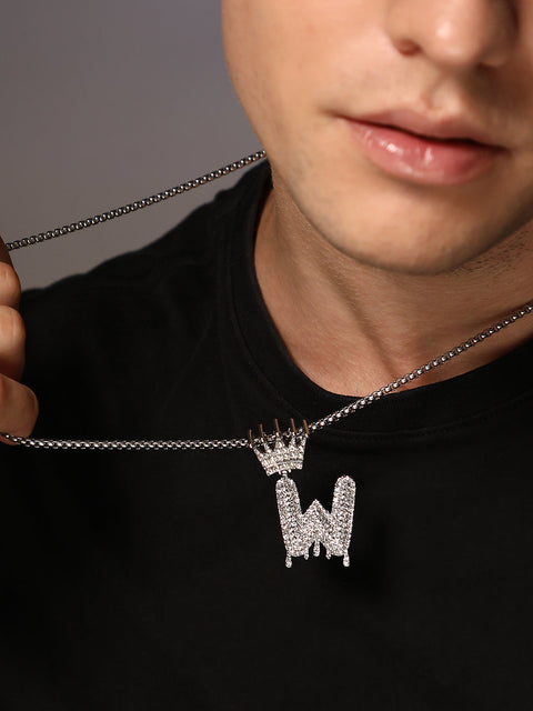 The Drip Alphabet W Pendant Necklace