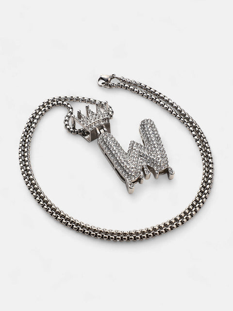 The Drip Alphabet W Pendant Necklace