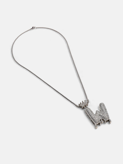 The Drip Alphabet W Pendant Necklace