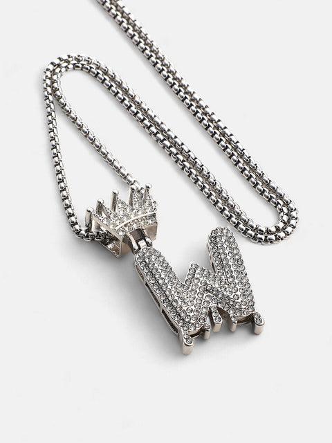 The Drip Alphabet W Pendant Necklace