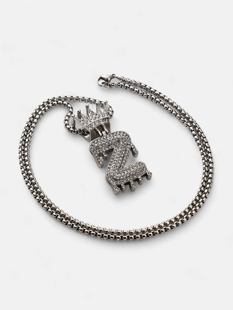The Drip Alphabet Z Pendant Necklace