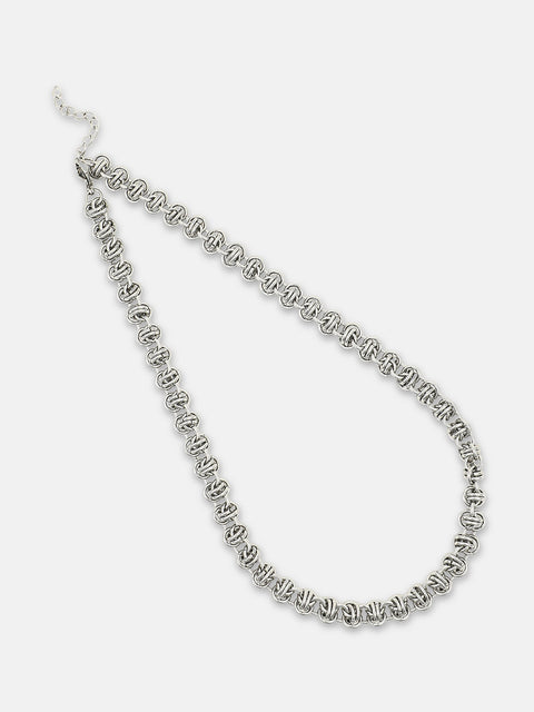 The Knot Chain Necklace - Metallic Silver