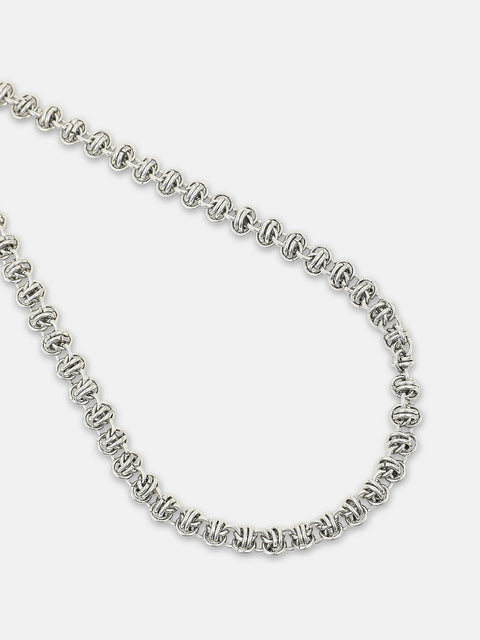 The Knot Chain Necklace - Metallic Silver