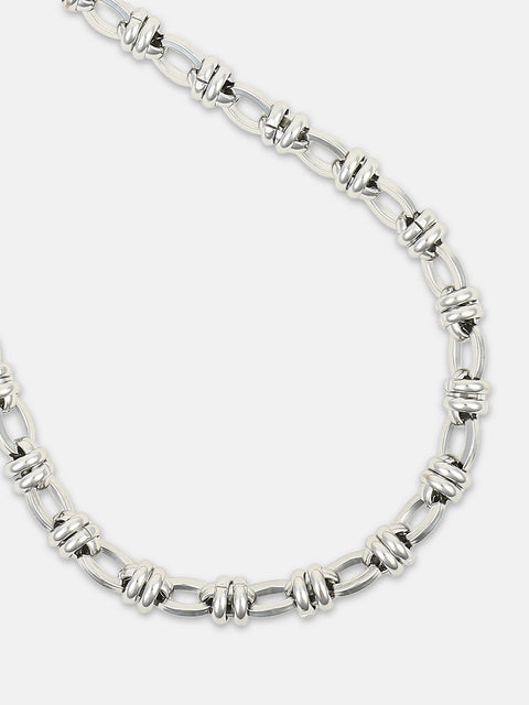 The Curve Chain Necklace - Metallic Silver