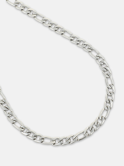 The Flatten-Link Chain Necklace - Metallic Silver