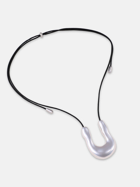 The Houston Pendant Necklace Metallic Silver
