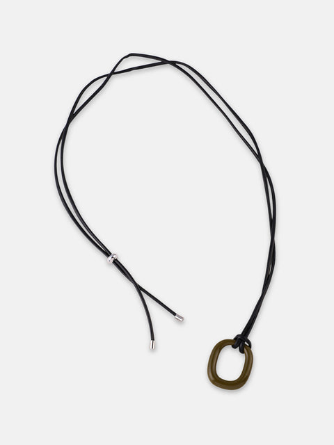 The Austin Pendant Necklace Olive Green